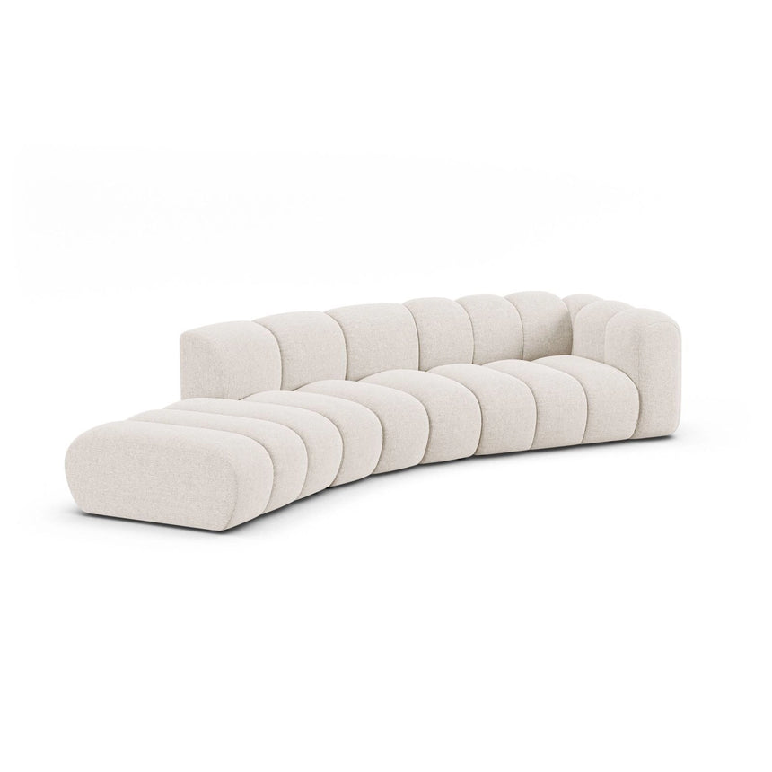 Lupine 5-Sitzer Sofa, Linke Seite, aus Chenille in Leichtes Beige (Eden 2 Pearl), 335x166 cm von Micadoni – Bild 4