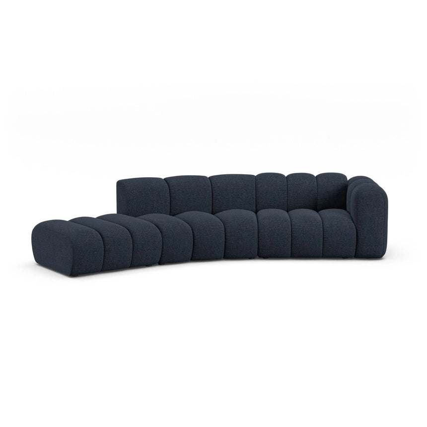 Lupine 5-Sitzer Sofa, Linke Seite, aus Chenille in Marineblau (Eden 16 Deep Blue), 335x166 cm von Micadoni – Bild 1
