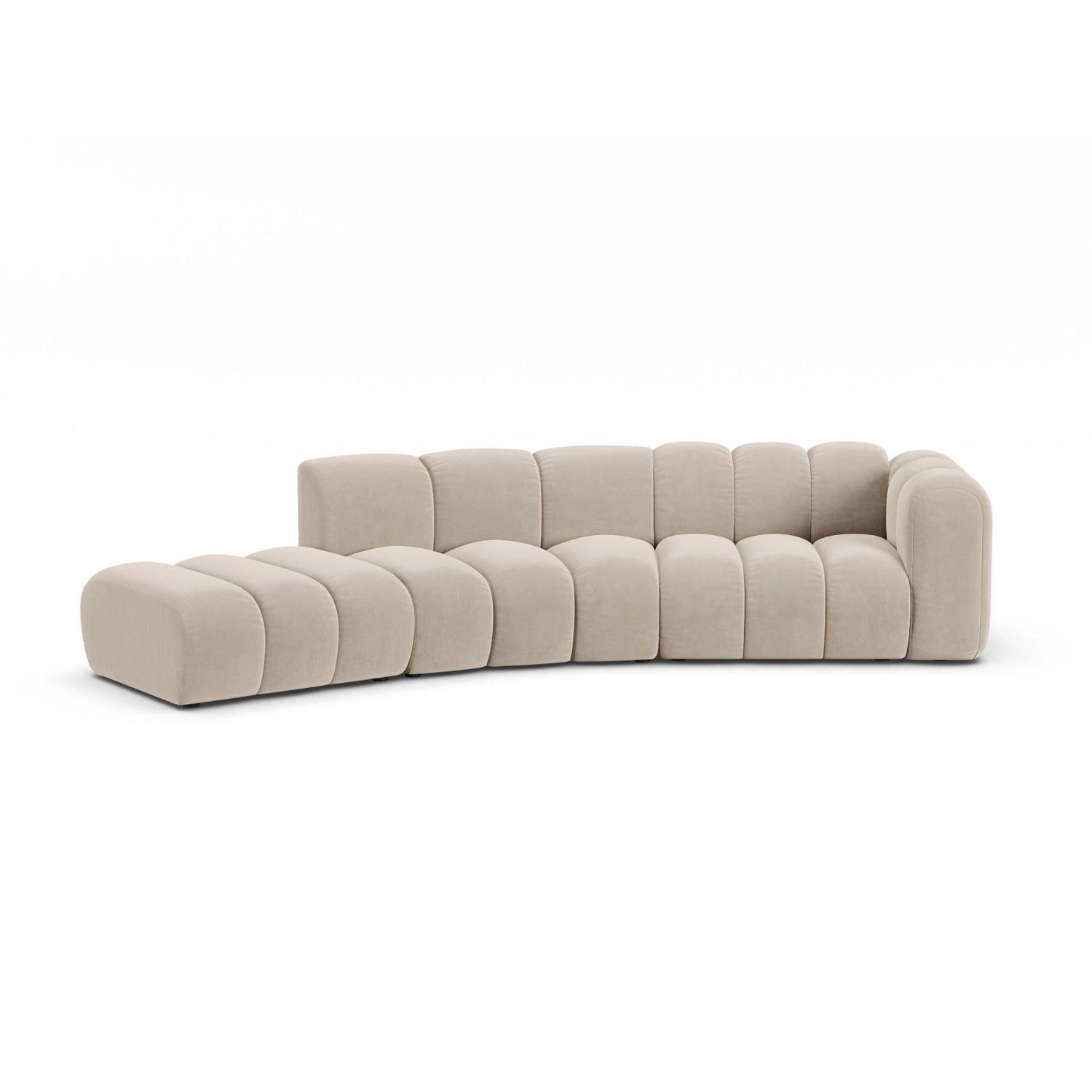 Lupine 5-Sitzer Sofa, Linke Seite, aus Samt, Chenille oder Boucle, 335x166 cm von Micadoni – Bild 1