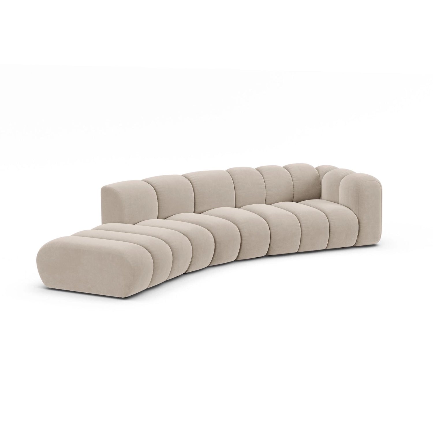 Lupine 5-Sitzer Sofa, Linke Seite, aus Samt, Chenille oder Boucle, 335x166 cm von Micadoni – Bild 3