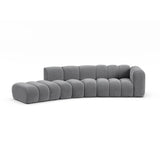 Lupine 5-Sitzer Sofa, Linke Seite, aus Samt in Grau (Salvador 17), 335x166 cm von Micadoni – Bild 1