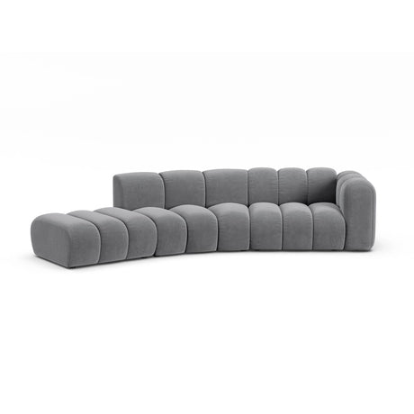 Lupine 5-Sitzer Sofa, Linke Seite, aus Samt in Grau (Salvador 17), 335x166 cm von Micadoni – Bild 1
