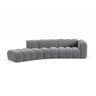 Lupine 5-Sitzer Sofa, Linke Seite, aus Samt in Grau (Salvador 17), 335x166 cm von Micadoni – Bild 1