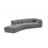 Lupine 5-Sitzer Sofa, Linke Seite, aus Samt in Grau (Salvador 17), 335x166 cm von Micadoni – Bild 3