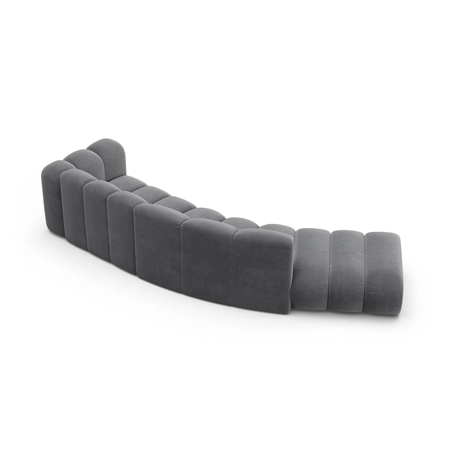Lupine 5-Sitzer Sofa, Linke Seite, aus Samt in Grau (Salvador 17), 335x166 cm von Micadoni – Bild 4
