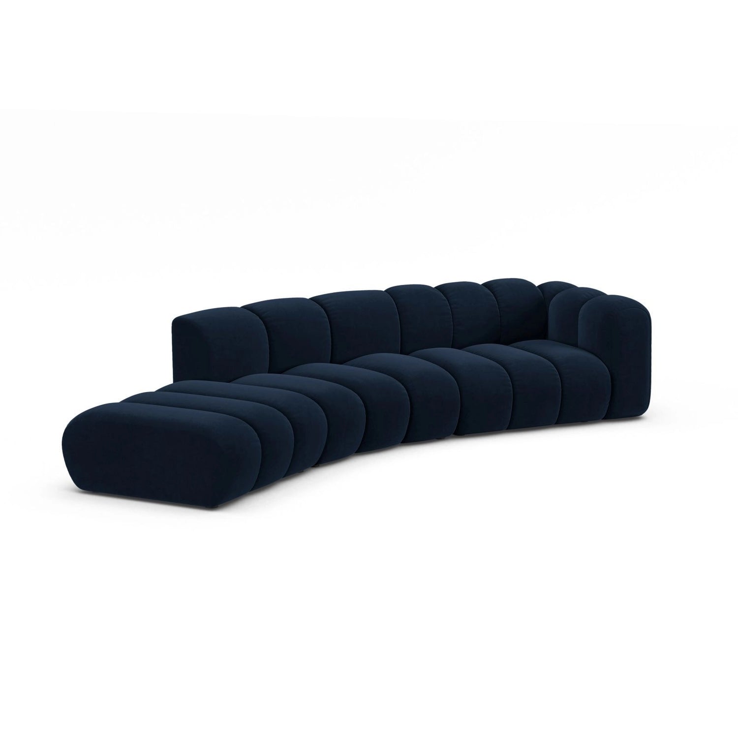 Lupine 5-Sitzer Sofa, Linke Seite, aus Samt in Königsblau (Salvador 5), 335x166 cm von Micadoni – Bild 3