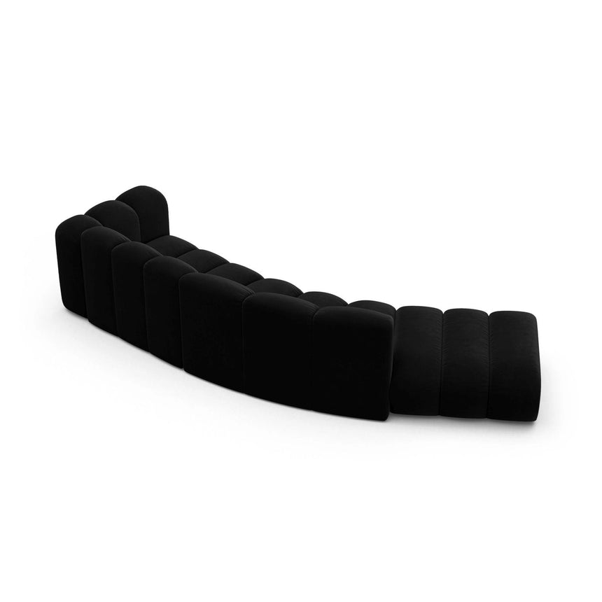 Lupine 5-Sitzer Sofa, Linke Seite, aus Samt in Schwarz (Salvador 19), 335x166 cm von Micadoni – Bild 4