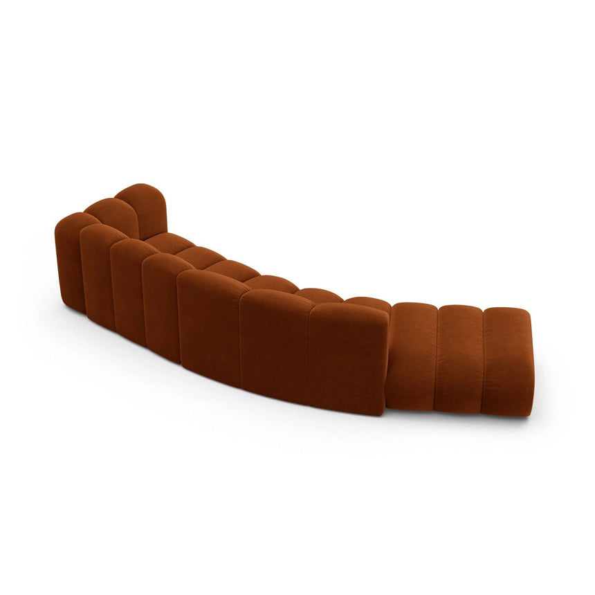 Lupine 5-Sitzer Sofa, Linke Seite, aus Samt in Terrakotta (Salvador 14), 335x166 cm von Micadoni – Bild 4