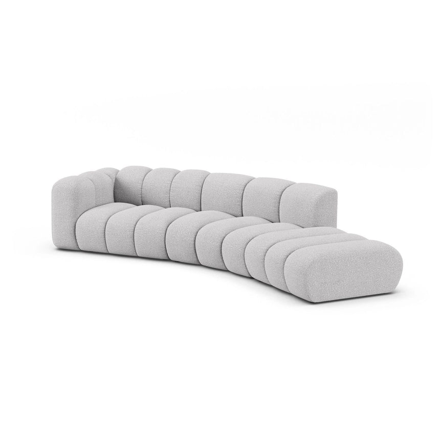 Lupine 5-Sitzer Sofa, Rechte Seite, aus Boucle in Hellgrau (Baloo 2085), 335x166 cm von Micadoni – Bild 3