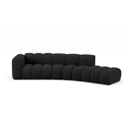 Lupine 5-Sitzer Sofa, Rechte Seite, aus Boucle in Schwarz (Baloo 2082), 335x166 cm von Micadoni – Bild 1