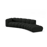 Lupine 5-Sitzer Sofa, Rechte Seite, aus Boucle in Schwarz (Baloo 2082), 335x166 cm von Micadoni – Bild 3