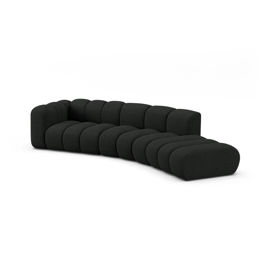 Lupine 5-Sitzer Sofa, Rechte Seite, aus Boucle in Schwarz (Baloo 2082), 335x166 cm von Micadoni – Bild 3