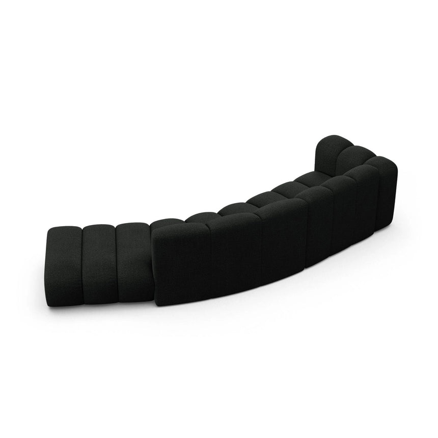 Lupine 5-Sitzer Sofa, Rechte Seite, aus Boucle in Schwarz (Baloo 2082), 335x166 cm von Micadoni – Bild 4