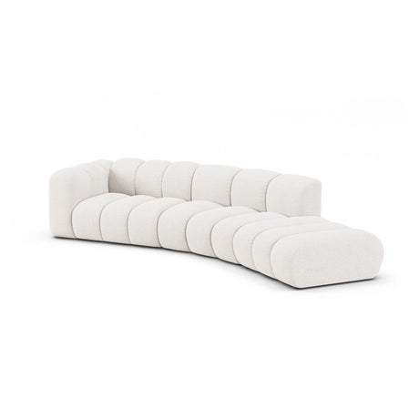 Lupine 5-Sitzer Sofa, Rechte Seite, aus Boucle in Weiß (Baloo 2073), 335x166 cm von Micadoni – Bild 3