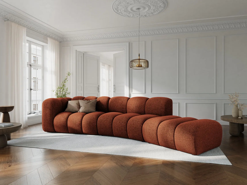 Lupine 5-Sitzer Sofa, Rechte Seite, aus Chenille in Brick (Eden 10 Terra), 335x166 cm von Micadoni – Bild 2