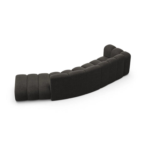 Lupine 5-Sitzer Sofa, Rechte Seite, aus Chenille in Dunkelgrau (Eden 20 Graphite), 335x166 cm von Micadoni – Bild 5