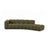 Lupine 5-Sitzer Sofa, Rechte Seite, aus Chenille in Grün (Eden 12 Olive), 335x166 cm von Micadoni – Bild 1