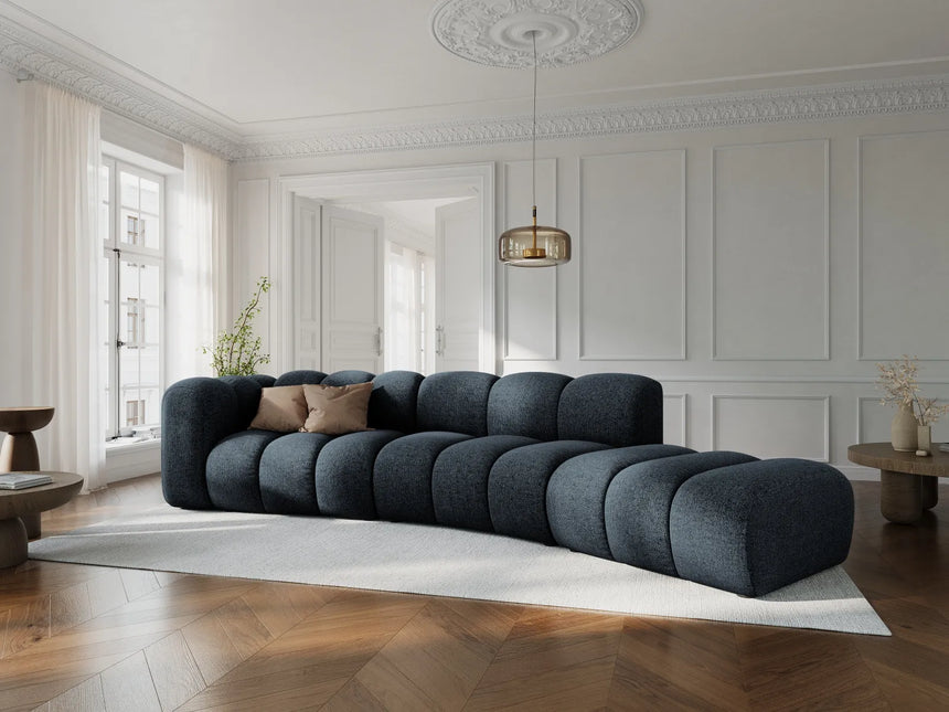 Lupine 5-Sitzer Sofa, Rechte Seite, aus Chenille in Grün (Eden 12 Olive), 335x166 cm von Micadoni – Bild 2