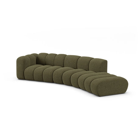 Lupine 5-Sitzer Sofa, Rechte Seite, aus Chenille in Grün (Eden 12 Olive), 335x166 cm von Micadoni – Bild 4
