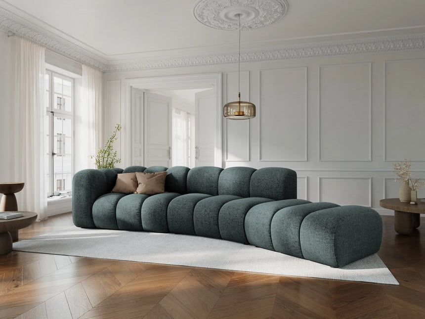 Lupine 5-Sitzer Sofa, Rechte Seite, aus Chenille in Hellgrau (Eden 18 Grey), 335x166 cm von Micadoni – Bild 2