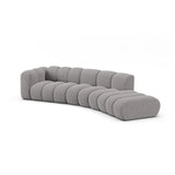 Lupine 5-Sitzer Sofa, Rechte Seite, aus Chenille in Hellgrau (Eden 18 Grey), 335x166 cm von Micadoni – Bild 4