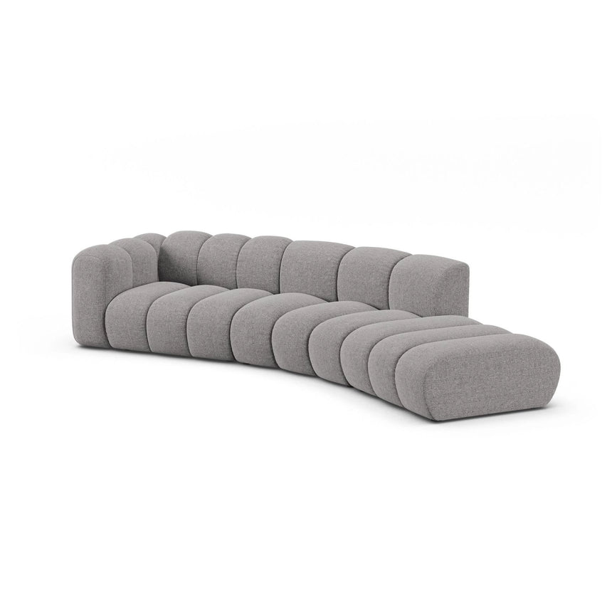 Lupine 5-Sitzer Sofa, Rechte Seite, aus Chenille in Hellgrau (Eden 18 Grey), 335x166 cm von Micadoni – Bild 4