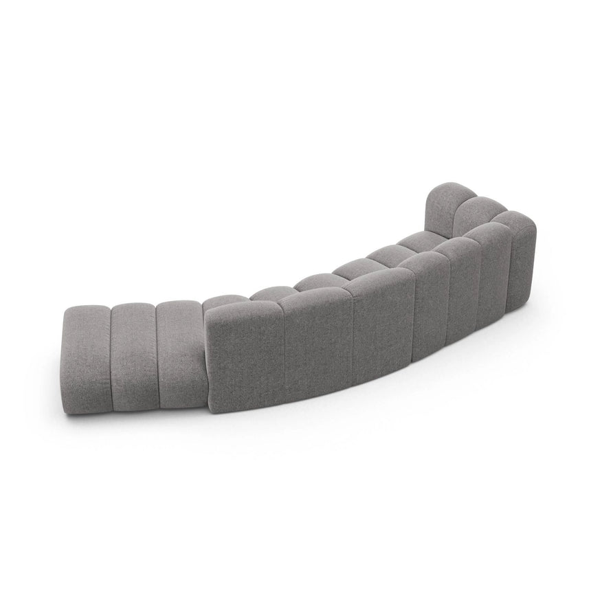 Lupine 5-Sitzer Sofa, Rechte Seite, aus Chenille in Hellgrau (Eden 18 Grey), 335x166 cm von Micadoni – Bild 5