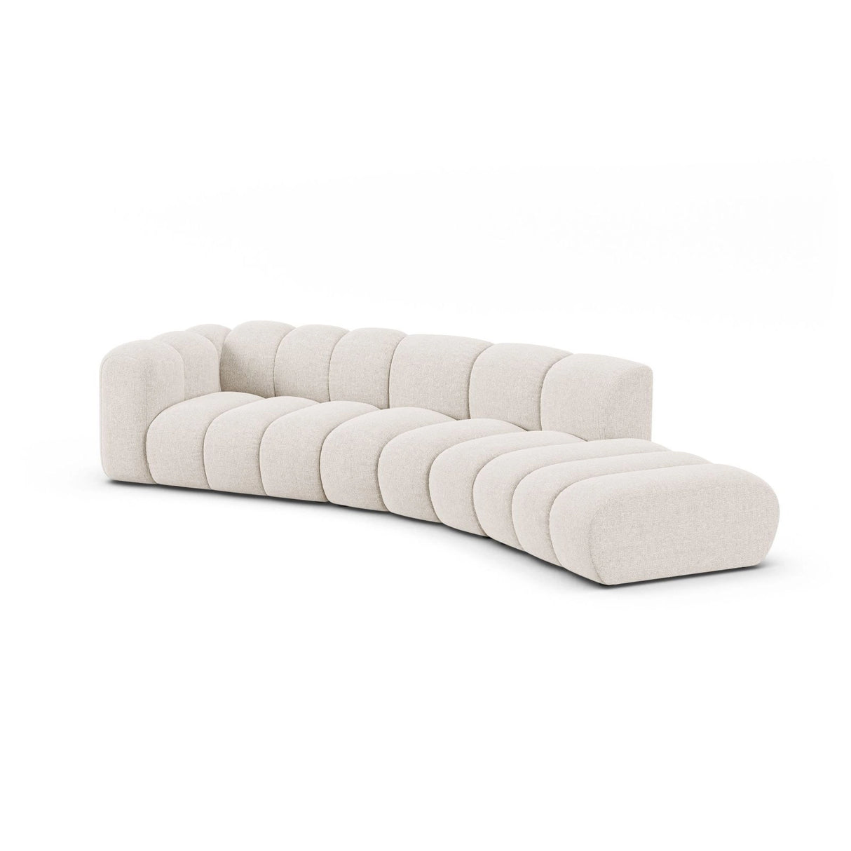 Lupine 5-Sitzer Sofa, Rechte Seite, aus Chenille in Leichtes Beige (Eden 2 Pearl), 335x166 cm von Micadoni – Bild 4