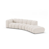 Lupine 5-Sitzer Sofa, Rechte Seite, aus Chenille in Leichtes Beige (Eden 2 Pearl), 335x166 cm von Micadoni – Bild 4