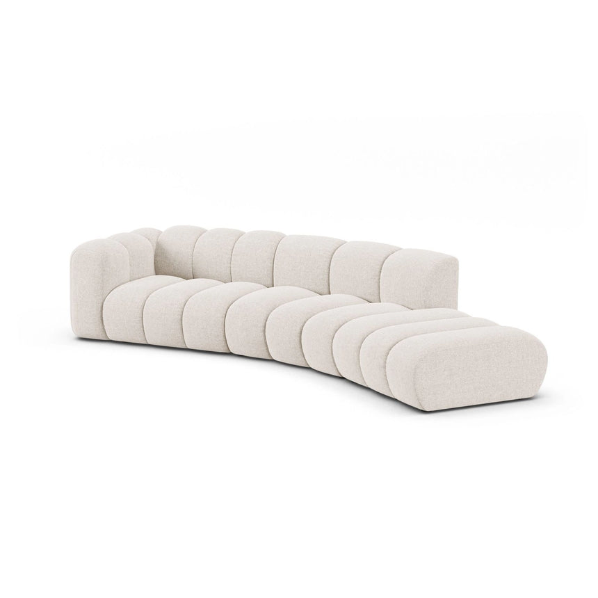 Lupine 5-Sitzer Sofa, Rechte Seite, aus Chenille in Leichtes Beige (Eden 2 Pearl), 335x166 cm von Micadoni – Bild 4