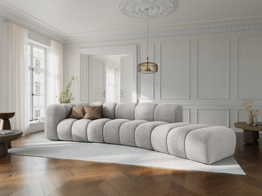 Lupine 5-Sitzer Sofa, Rechte Seite, aus Chenille in Marineblau (Eden 16 Deep Blue), 335x166 cm von Micadoni – Bild 2