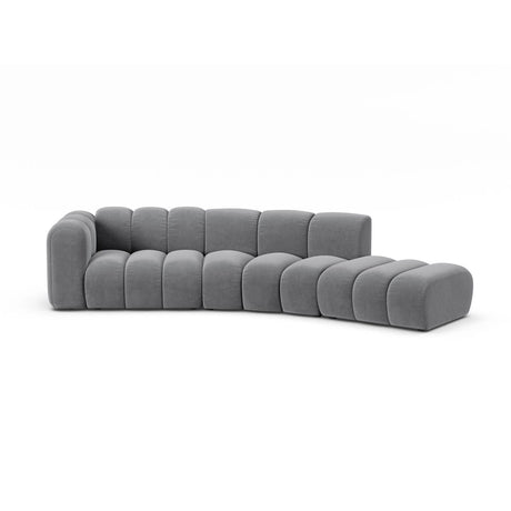 Lupine 5-Sitzer Sofa, Rechte Seite, aus Samt in Grau (Salvador 17), 335x166 cm von Micadoni – Bild 1