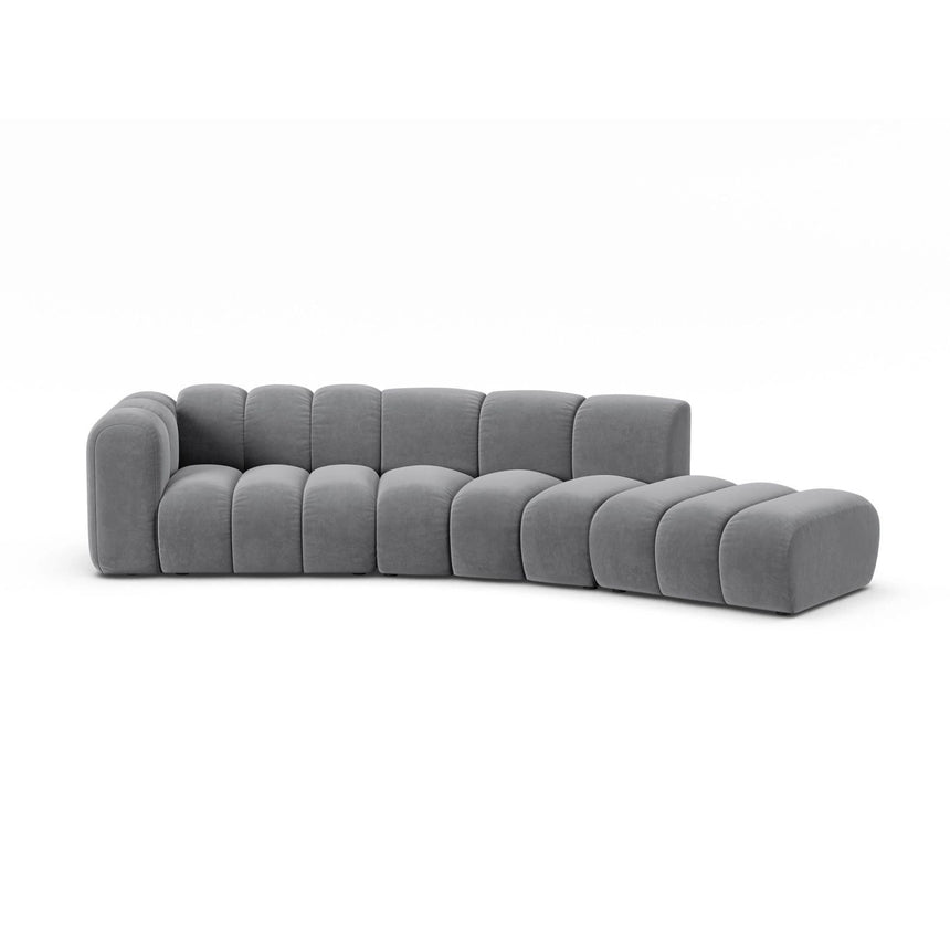 Lupine 5-Sitzer Sofa, Rechte Seite, aus Samt in Grau (Salvador 17), 335x166 cm von Micadoni – Bild 1