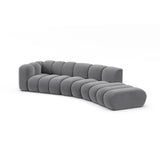 Lupine 5-Sitzer Sofa, Rechte Seite, aus Samt in Grau (Salvador 17), 335x166 cm von Micadoni – Bild 3