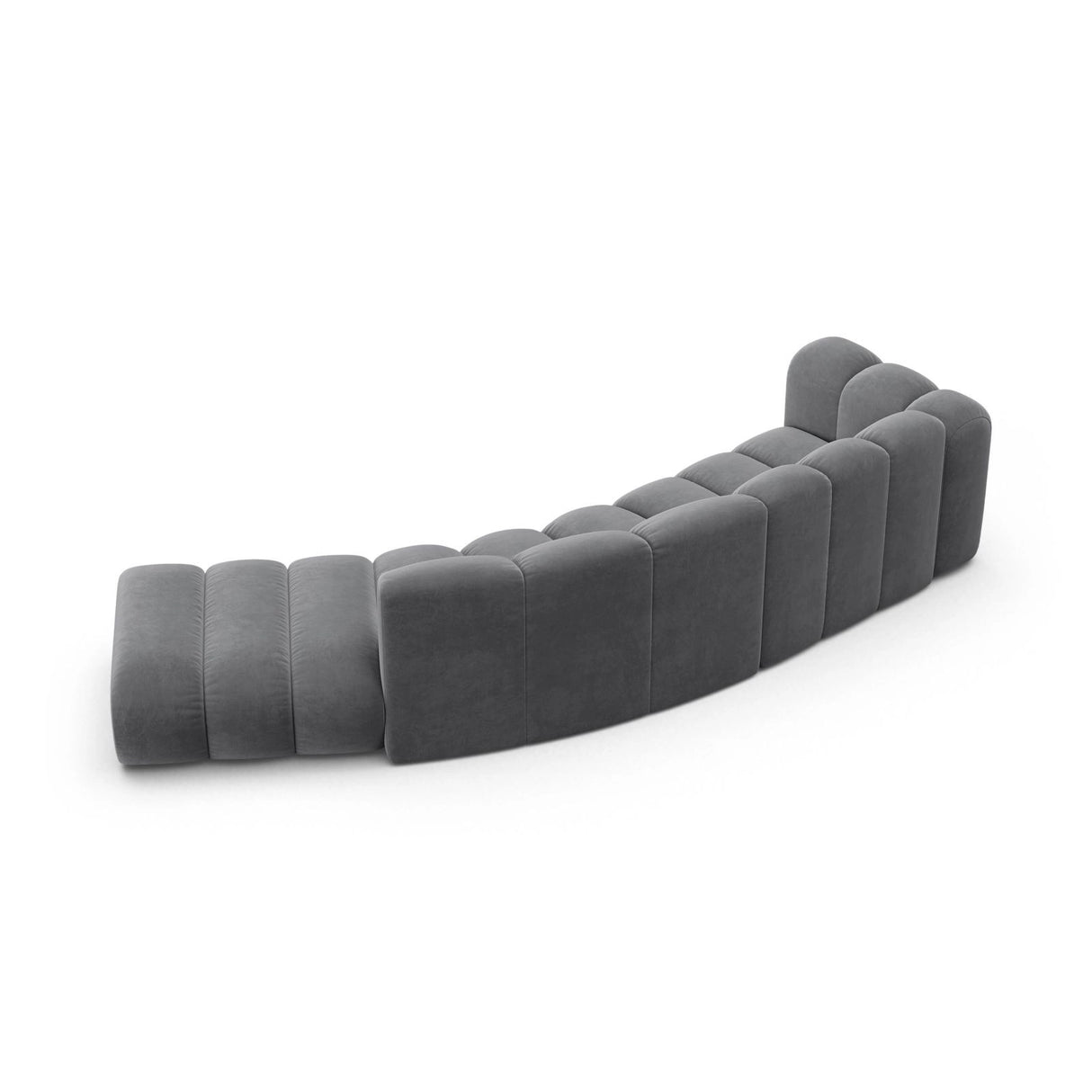 Lupine 5-Sitzer Sofa, Rechte Seite, aus Samt in Grau (Salvador 17), 335x166 cm von Micadoni – Bild 4