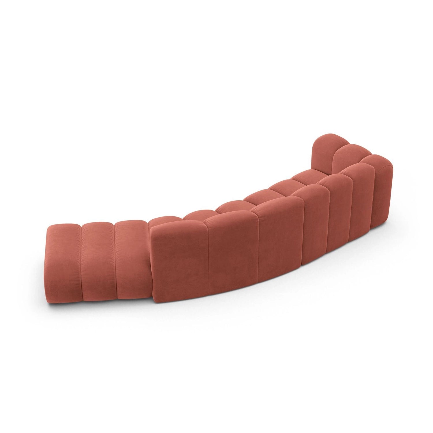 Lupine 5-Sitzer Sofa, Rechte Seite, aus Samt in Koralle (Salvador 12), 335x166 cm von Micadoni – Bild 4