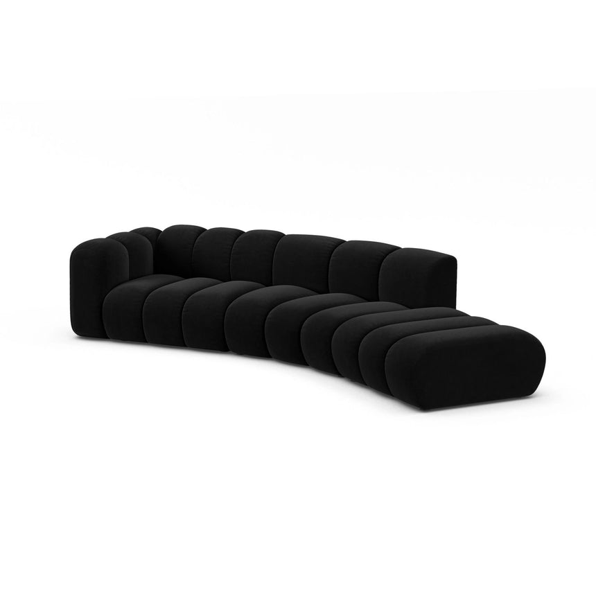 Lupine 5-Sitzer Sofa, Rechte Seite, aus Samt in Schwarz (Salvador 19), 335x166 cm von Micadoni – Bild 3