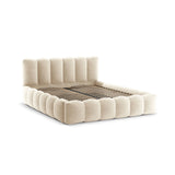 Lupine Bett mit Kopfteil und Stauraum aus Boucle in Beige (Baloo 2074), 160x200 cm von Micadoni – Bild 4