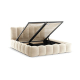 Lupine Bett mit Kopfteil und Stauraum aus Boucle in Beige (Baloo 2074), 160x200 cm von Micadoni – Bild 5