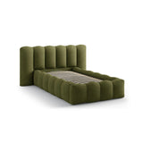 Lupine Bett mit Kopfteil und Stauraum aus Boucle in Dunkles olivgrün (Baloo 2090), 90x200 cm von Micadoni – Bild 6