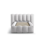 Lupine Bett mit Kopfteil und Stauraum aus Boucle in Hellgrau (Baloo 2085), 90x200 cm von Micadoni – Bild 5