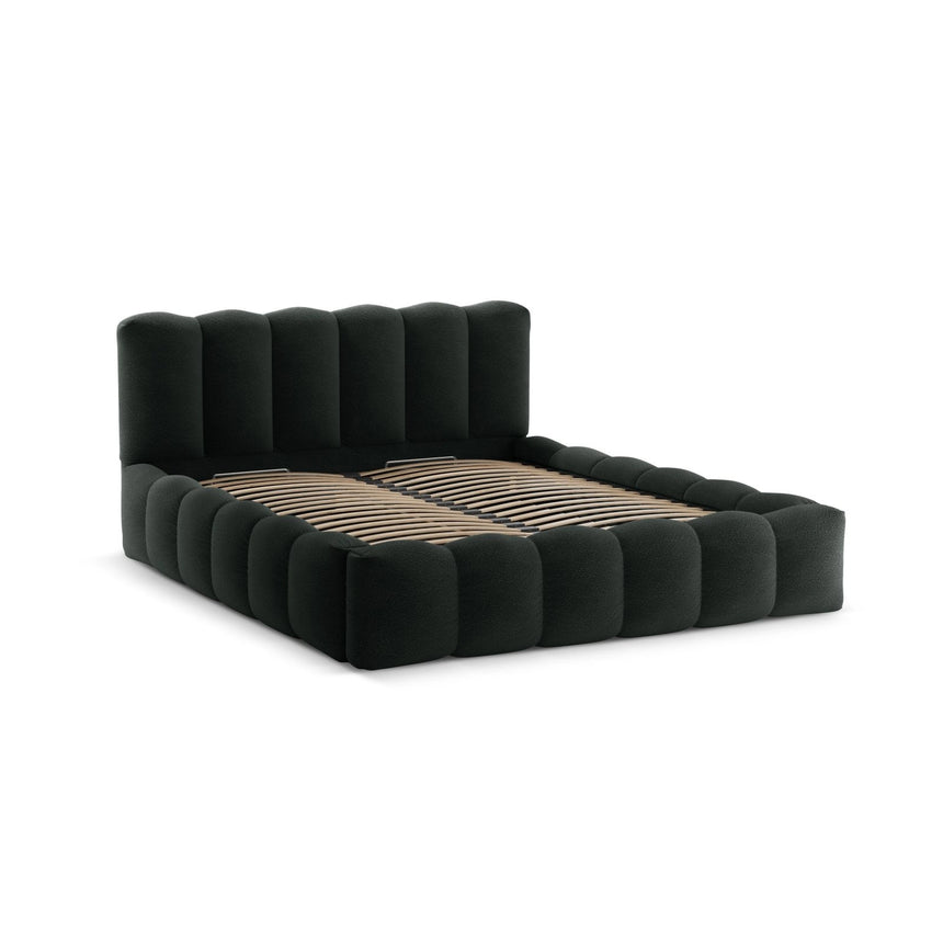 Lupine Bett mit Kopfteil und Stauraum aus Boucle in Schwarz (Baloo 2082), 180x200 cm von Micadoni – Bild 4