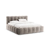 Lupine Bett mit Kopfteil und Stauraum aus Chenille in Cappuccino (Loris 16), 140x200 cm von Micadoni – Bild 1