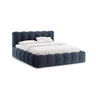 Lupine Bett mit Kopfteil und Stauraum aus Chenille in Dunkelblau (Perfect Harmony 77), 160x200 cm von Micadoni – Bild 1