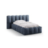 Lupine Bett mit Kopfteil und Stauraum aus Chenille in Dunkelblau (Perfect Harmony 77), 90x200 cm von Micadoni – Bild 1