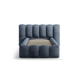 Lupine Bett mit Kopfteil und Stauraum aus Chenille in Dunkelblau (Perfect Harmony 77), 90x200 cm von Micadoni – Bild 5