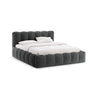 Lupine Bett mit Kopfteil und Stauraum aus Chenille in Dunkelgrau (Perfect Harmony 90), 180x200 cm von Micadoni – Bild 1