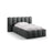 Lupine Bett mit Kopfteil und Stauraum aus Chenille in Dunkelgrau (Perfect Harmony 90), 90x200 cm von Micadoni – Bild 1