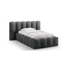 Lupine Bett mit Kopfteil und Stauraum aus Chenille in Dunkelgrau (Perfect Harmony 90), 90x200 cm von Micadoni – Bild 1
