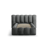 Lupine Bett mit Kopfteil und Stauraum aus Chenille in Dunkelgrau (Perfect Harmony 90), 90x200 cm von Micadoni – Bild 5